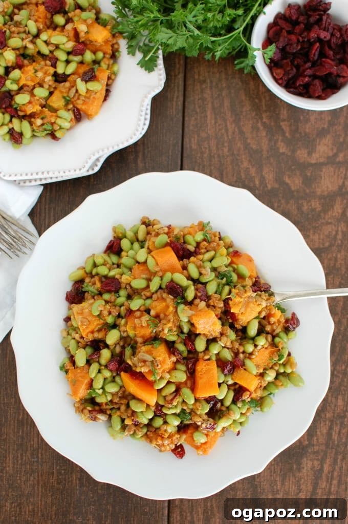 15 Flavorful Side Dishes, Made Easy 15 Wheat Berries with Butternut Squash, Edamame and Cranberries