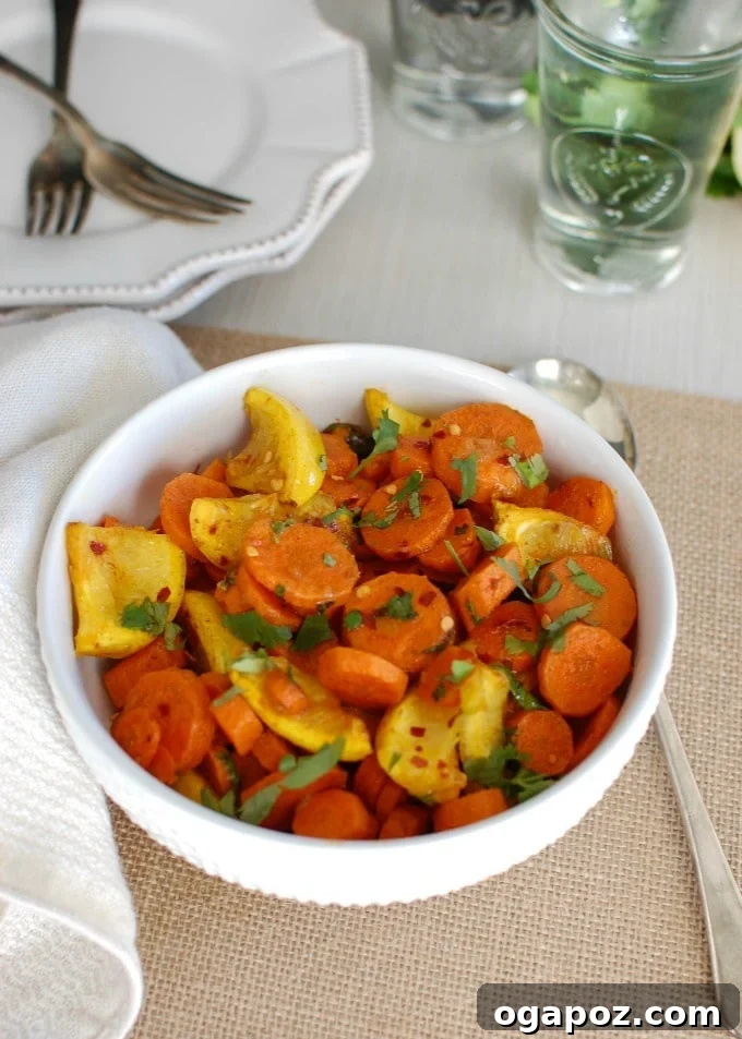 Sun-Kissed Moroccan Roasted Carrots 5 Freshly roasted Moroccan carrots with cilantro garnish.