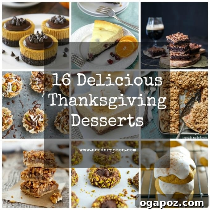 Thanksgiving's Sweetest Sixteen: Irresistible Dessert Ideas 2 A vibrant Thanksgiving dessert table spread featuring a variety of delicious holiday treats, perfect for sharing with family and friends.