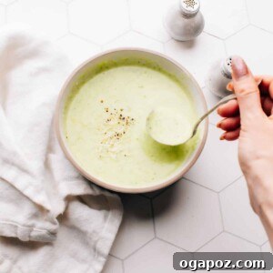 Bowl of potato zucchini soup