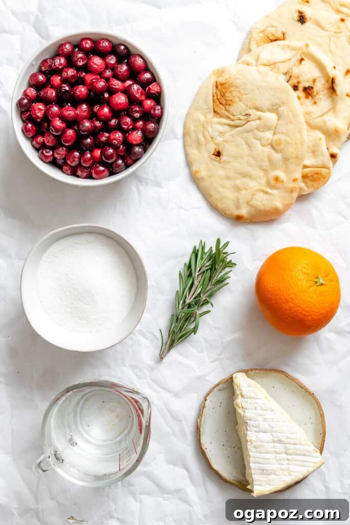 Sweet and Tart Brie Cranberry Naan 5 Warm Brie Cranberry Naan Bread recipe ingredients