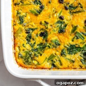 Cheesy Black Bean Egg Bake with Salsa Verde ready to serve.