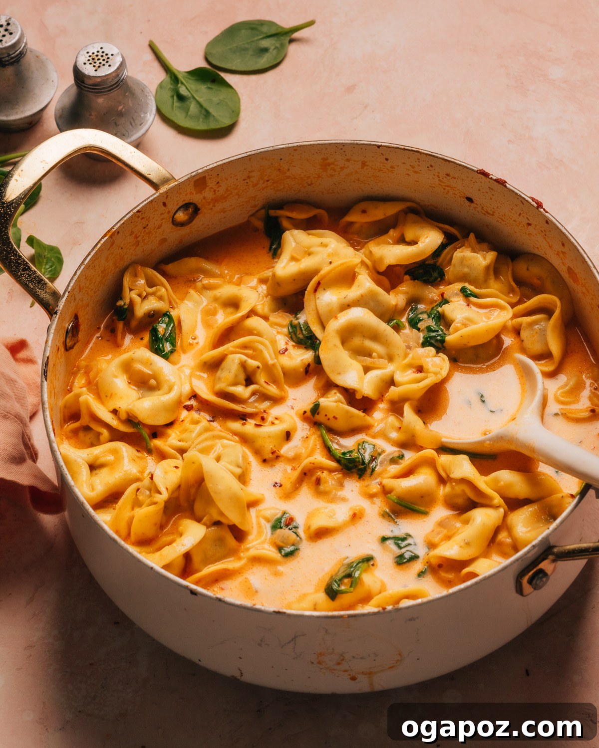 14+ Effortless Valentine's Day Family Feasts 7 Warm and inviting Creamy Tortellini Soup, perfect for a Valentine's Dinner with family.