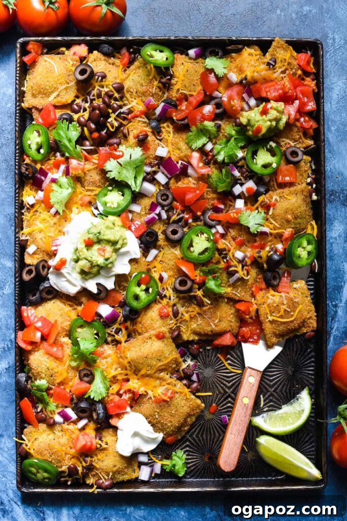 15 Easy Game Day Nachos Crowd Favorites 15 Crispy toasted ravioli nachos baked on a sheet pan, a creative Italian twist.