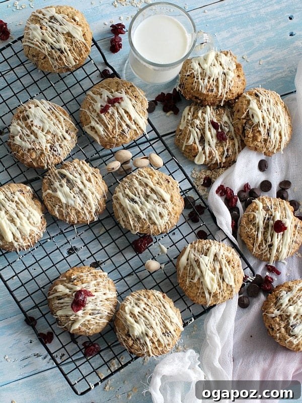 23 Essential Holiday Cookies to Bake This Season 12 Wholesome and vibrant cranberry pistachio chocolate chip oatmeal cookies, studded with colorful ingredients.
