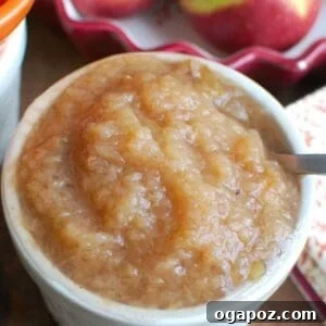 Applesauce in a bowl with a spoon