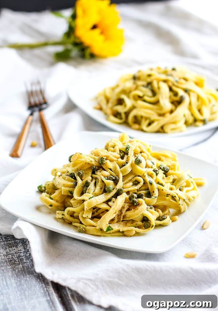 Dinner in 30: 24 Quick and Easy Meals 20 Healthy Fettuccine Pasta with Capers, Pine Nuts and Yogurt, a gluten-free option