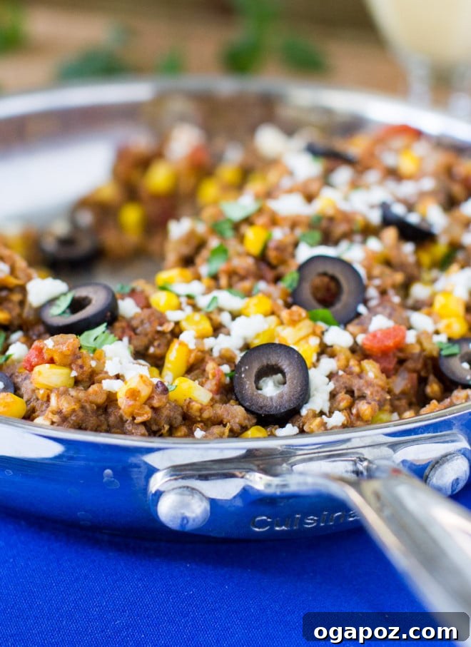 Dinner in 30: 24 Quick and Easy Meals 6 Colorful Mexican Skillet with Buckwheat Kasha, featuring vibrant vegetables