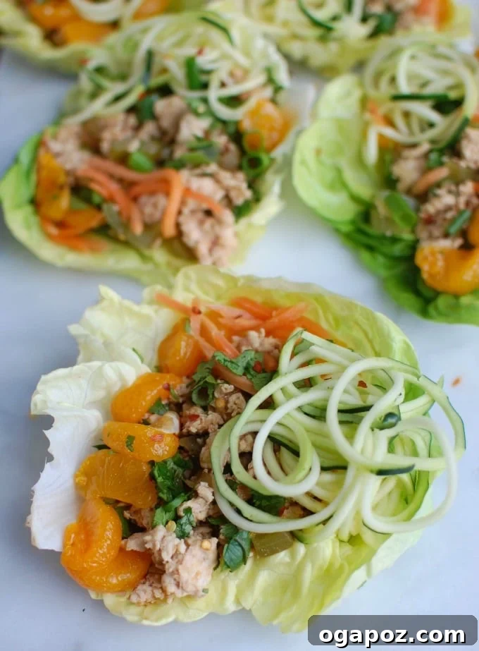 Crisp Asian Chicken Zoodle Cups 5 Asian Chicken Zoodle Lettuce Wraps for Chinese New Year celebration