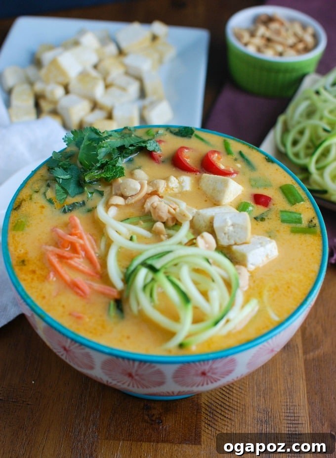 Creamy Coconut Zucchini Noodle Soup 4 Thai Coconut Zoodle Soup with zoodles