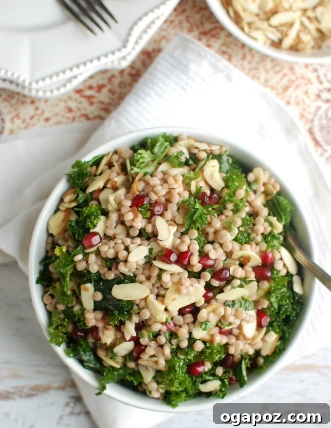 Jeweled Kale Couscous Pomegranate Salad 3 Kale Couscous Pomegranate Salad - the best healthy salad
