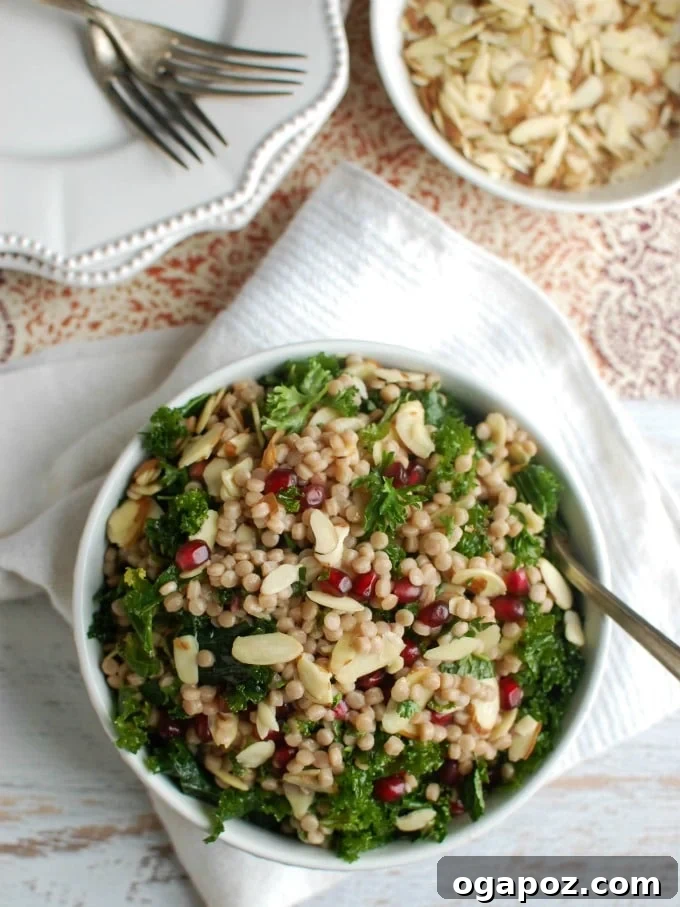 Jeweled Kale Couscous Pomegranate Salad 5 Kale Couscous Pomegranate Salad - a perfect healthy lunch option
