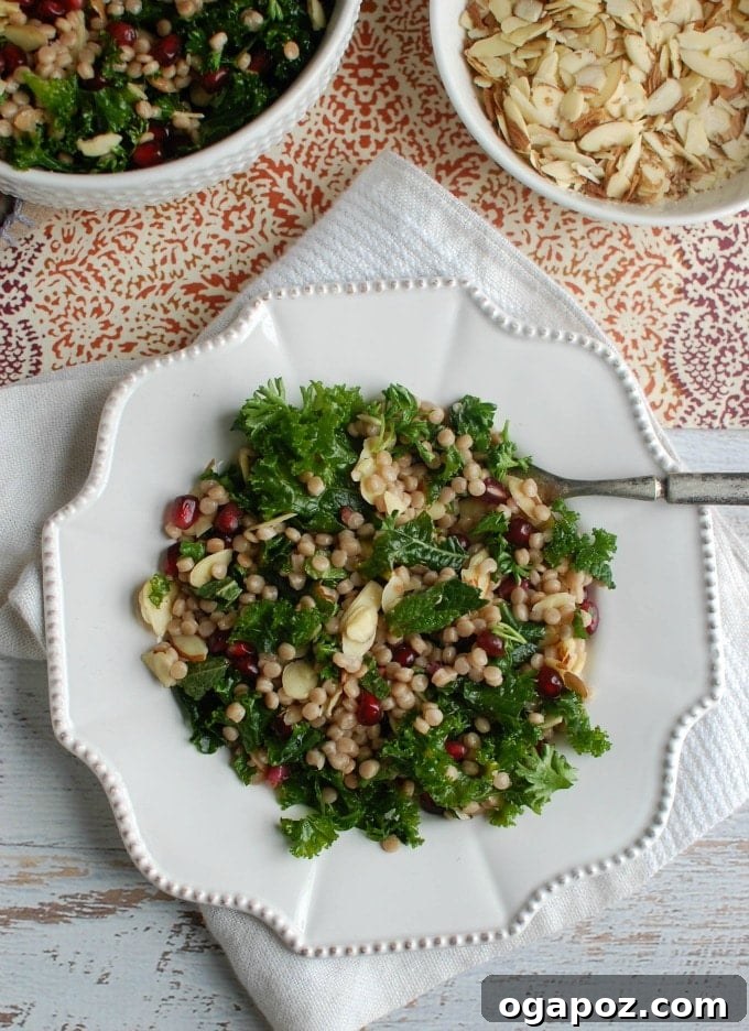 Jeweled Kale Couscous Pomegranate Salad 6 Kale Couscous Pomegranate Salad - packed with flavor and nutrients