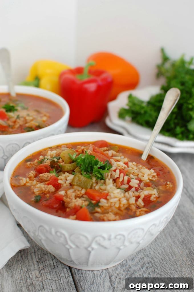 26 Effortless Slow Cooker Dinners 16 5-low-Cooker-Stuffed-Pepper-Soup-3-1-of-1