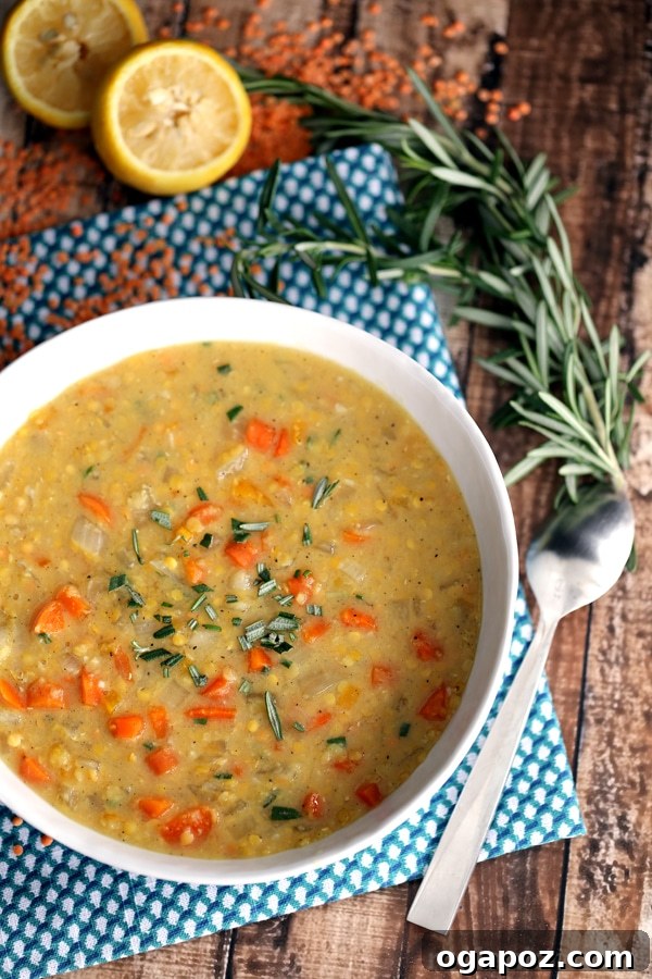 26 Effortless Slow Cooker Dinners 17 slow-cooker-lemon-rosemary-lentil-soup-3