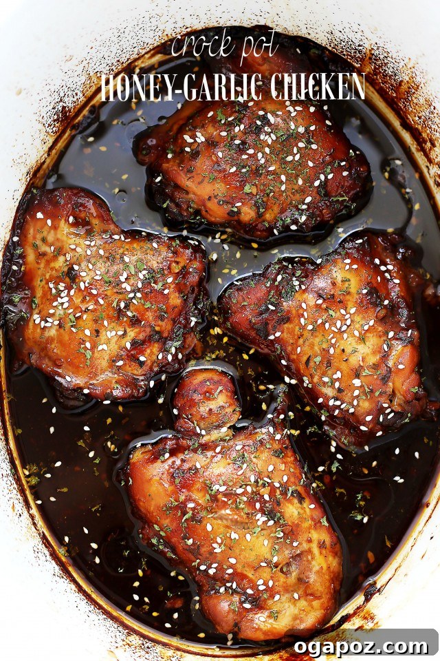 26 Effortless Slow Cooker Dinners 10 Crock-Pot-Honey-Garlic-Chicken-e1441518592846