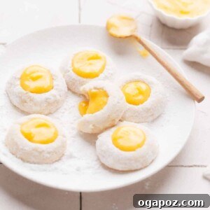 Lemon Curd Cookies on a plate.