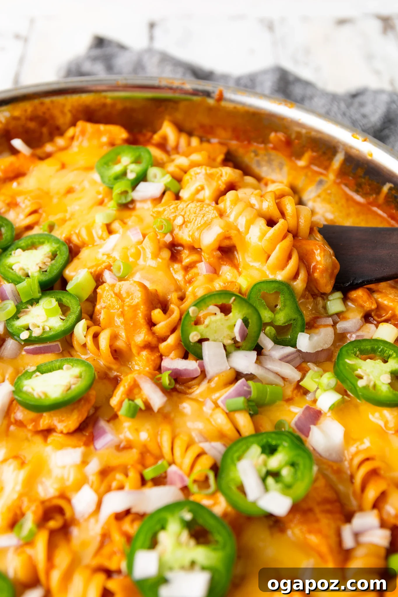 One-Pan Enchilada Chicken Pasta 8 One Pot Chicken Enchilada Pasta in a big pot