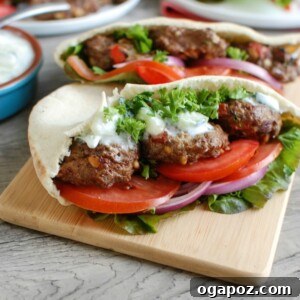 Mediterranean Burger with Mint Yogurt Sauce - easy dinner
