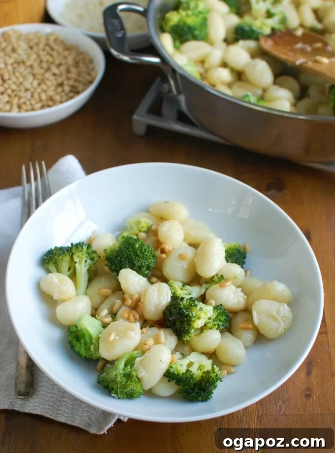 Nutty Brown Butter Gnocchi with Roasted Broccoli and Toasted Pine Nuts 4 My favorite gnocchi dish: Browned Butter Gnocchi with Broccoli and Pine Nuts, full of flavor.