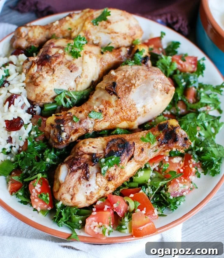 Fragrant Mediterranean Chicken and Basmati Rice 2 Mediterranean Chicken with Basmati Rice is a healthy, delicious meal. The chicken is marinated in a yogurt sauce!