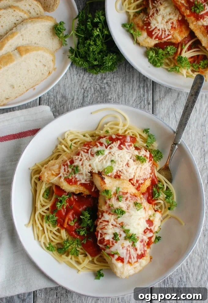 Golden Baked Chicken Parmesan 3 Baked Chicken Parmesan - Italian favorite
