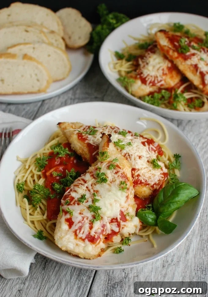 Golden Baked Chicken Parmesan 4 Baked Chicken Parmesan - a favorite in my house
