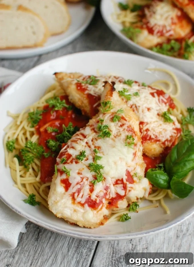 Golden Baked Chicken Parmesan 5 Baked Chicken Parmesan - easy dinner
