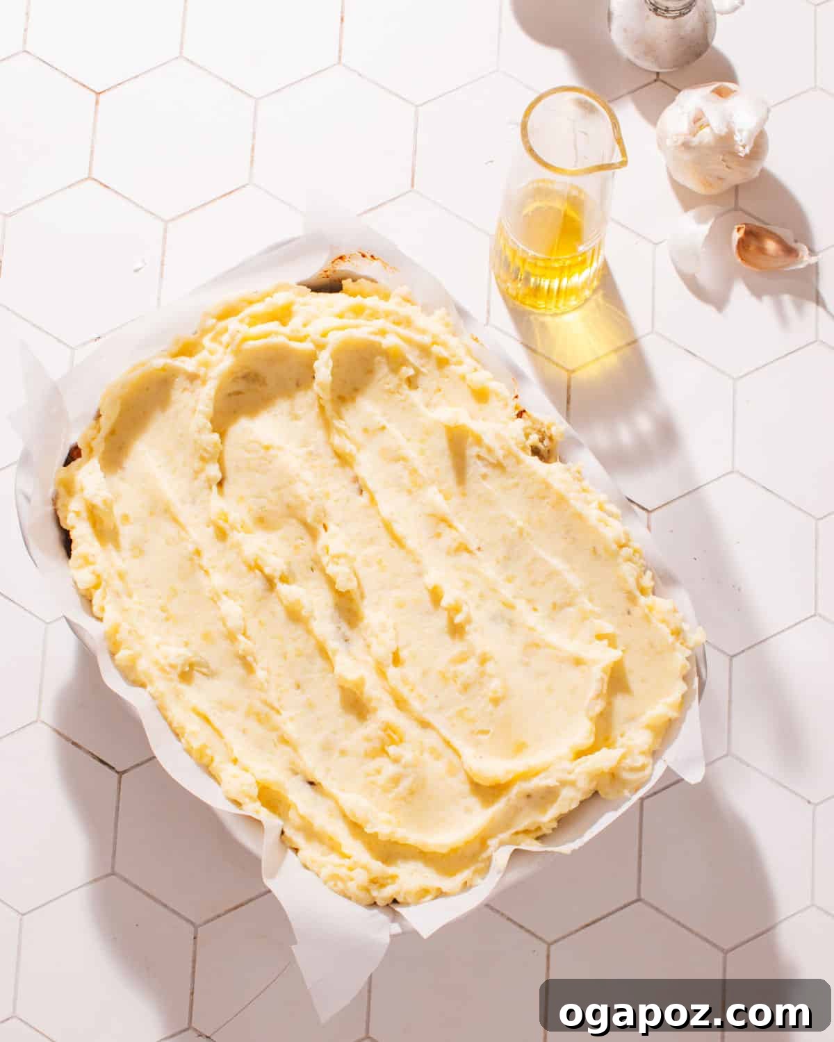 Greek Lamb and Potato Pie 2 Greek Shepherd's Pie, a delicious fusion of comfort foods with a golden mashed potato topping.