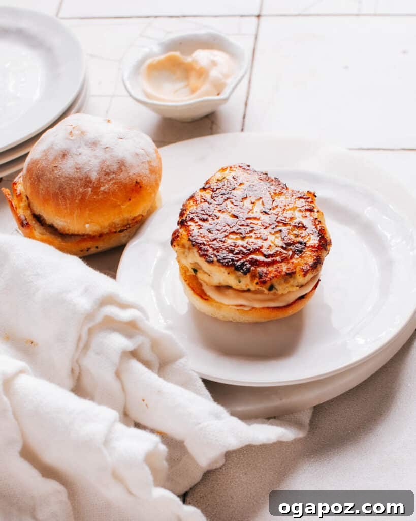 Flawless Air Fryer Turkey Burgers 3 Turkey or chicken burger on a bun.
