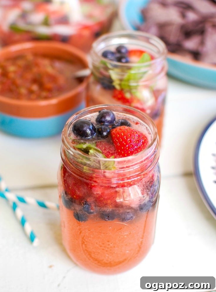 Blush Berry Lemonade Spritz 3 Delicious Strawberry Blueberry Lemonade Spritzer, ideal for Memorial Day and 4th of July parties