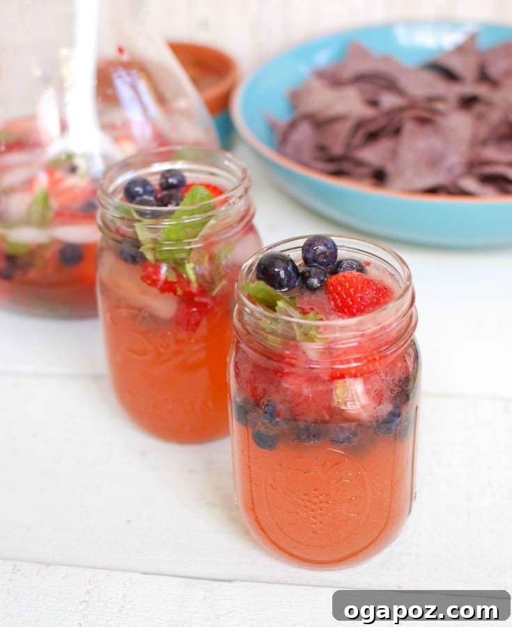 Blush Berry Lemonade Spritz 4 Refreshing Strawberry Blueberry Lemonade Spritzer, perfect for any summer gathering