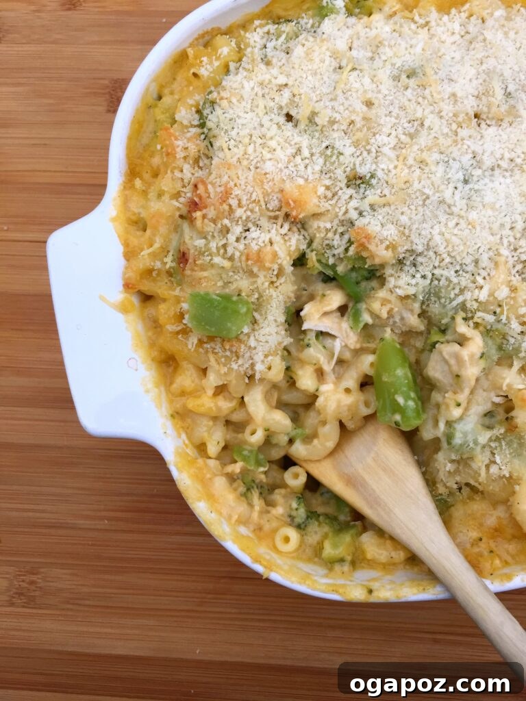 32 Delicious Wholesome Recipes Kids Will Adore 13 Chicken Broccoli Mac & Cheese, a wholesome and comforting classic with added greens.