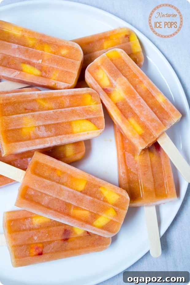 32 Delicious Wholesome Recipes Kids Will Adore 28 Nectarine Ice Pops, refreshing and natural fruit popsicles.