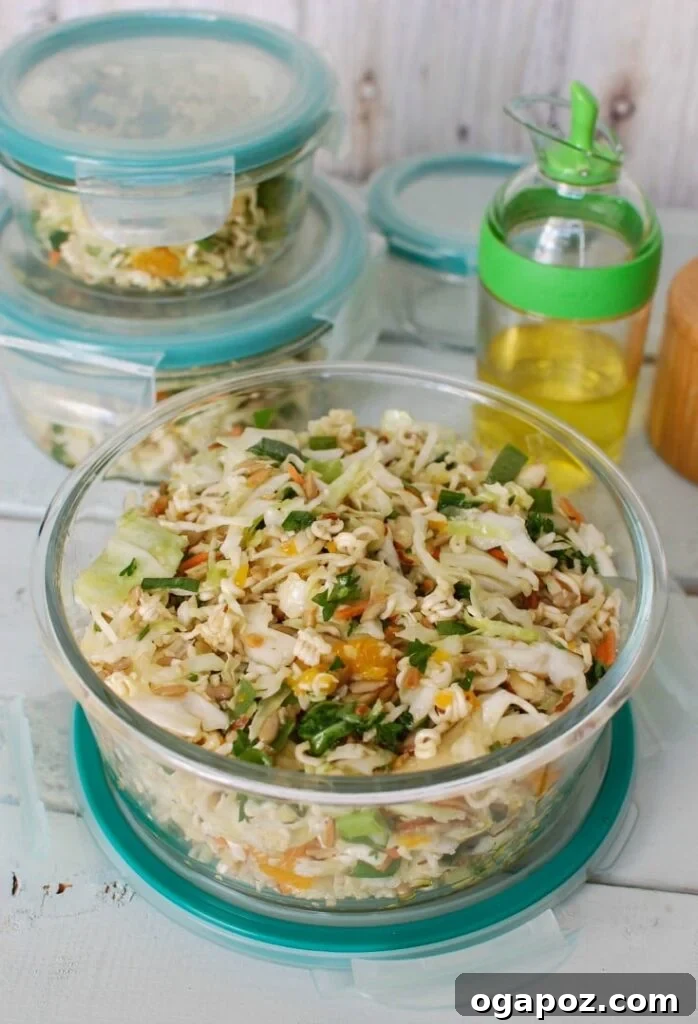 Zesty Asian Noodle Toss 4 Asian Ramen Noodle Salad is an easy, healthy salad. Perfect for a picnic or BBQ.