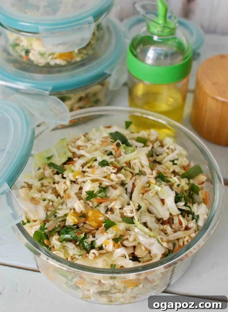 Zesty Asian Noodle Toss 5 Asian Ramen Noodle Salad is an easy, healthy salad. Perfect for a picnic or BBQ.