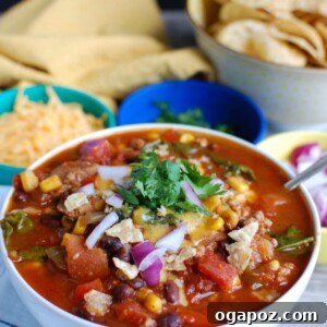 Slow Cooker Turkey Kale Chili, an easy and healthy dinner idea.