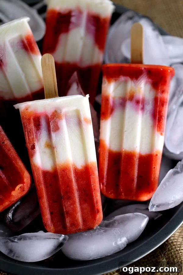 25 Ice Pop Sensations to Conquer Summer Heat 21 Colorful Stone Fruit and Yogurt Popsicles, a healthy and creamy fruit-yogurt blend for summer.