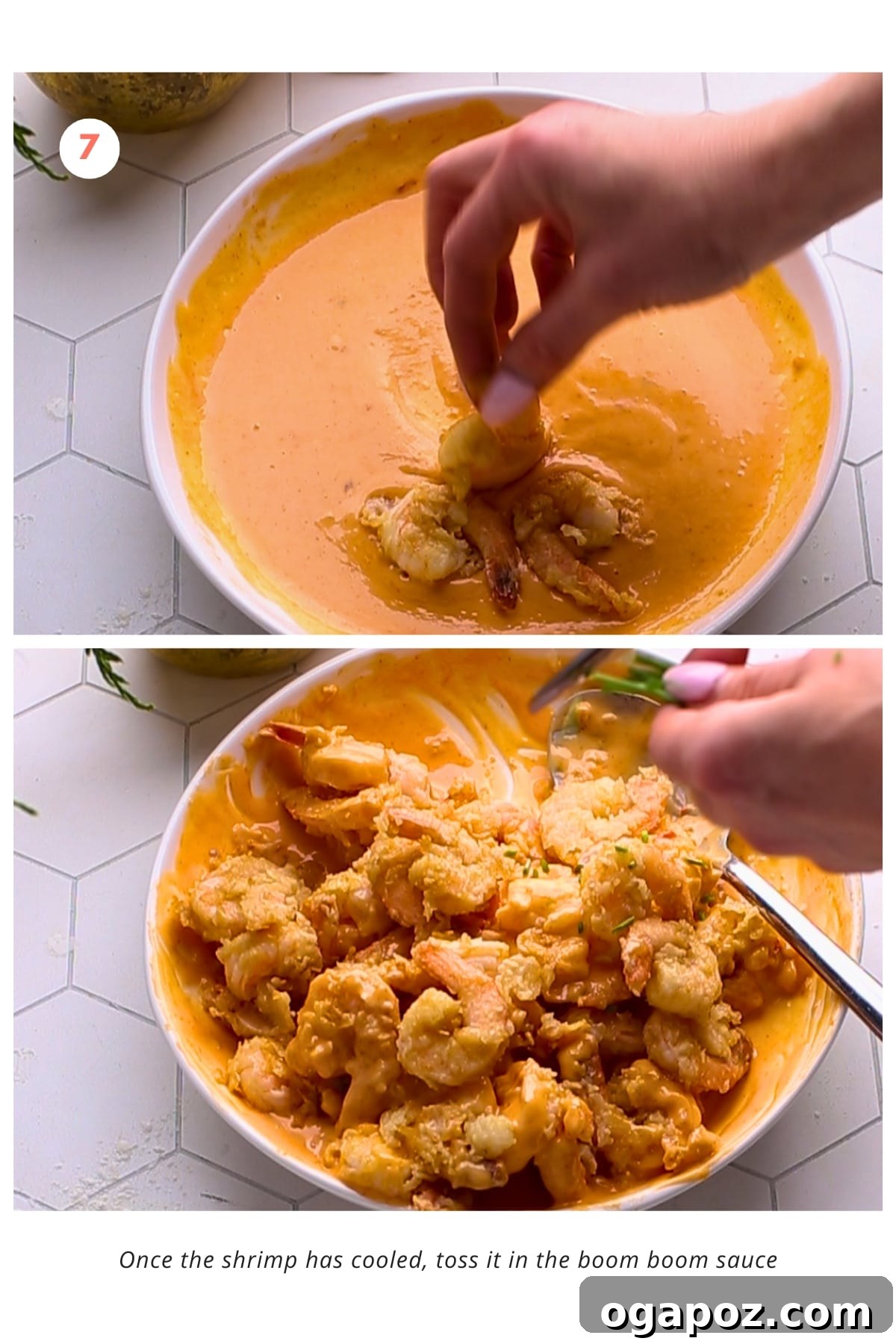 Firecracker Shrimp 6 The hot fried shrimp is tossed in the boom boom sauce.