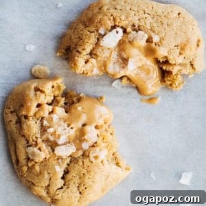 Oatmeal Peanut Butter Cookie broken apart, highlighting its texture.