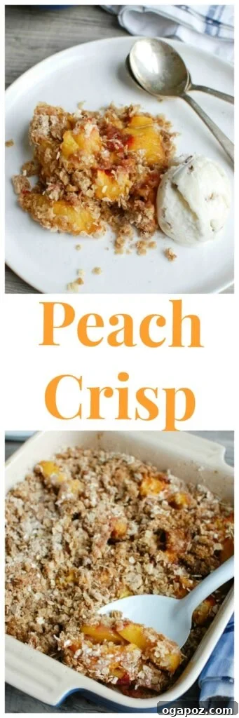 Golden Baked Peach Crumble 7 A stack of golden brown peach crisp squares, ready for serving.