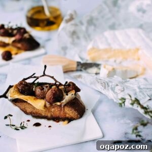 Roasted Grape Camembert Crostini