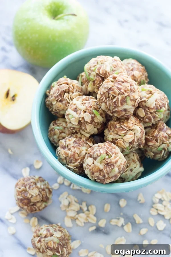 Autumn's Best Apple Dishes 4 Delicious apple cinnamon energy bites, perfect for a quick and healthy snack.
