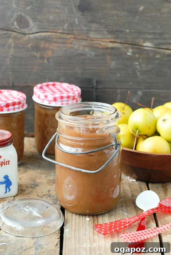Autumn's Best Apple Dishes 6 A slow cooker filled with homemade Pennsylvania Dutch spiced apple butter, rich and aromatic.