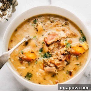 A delicious and comforting bowl of ground turkey soup, ready to be enjoyed, perfect for a cozy family meal.