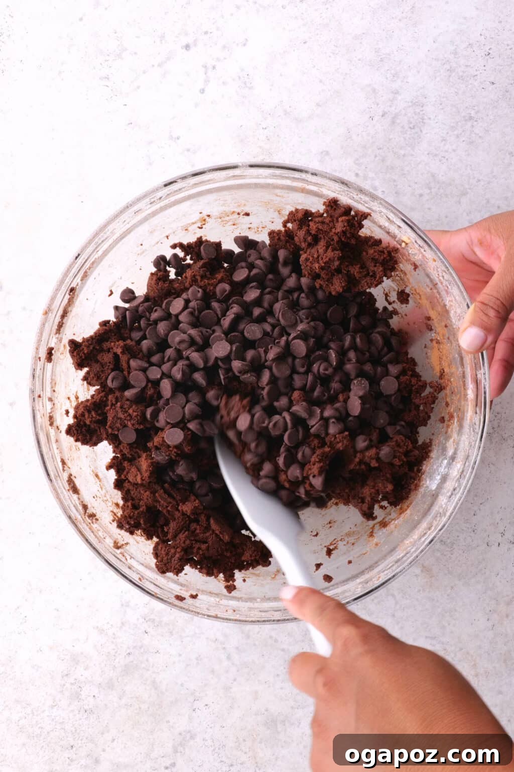 Decadent Mint Fudge Cookies 4 Step 2: Beating eggs and peppermint extract into the butter mixture.