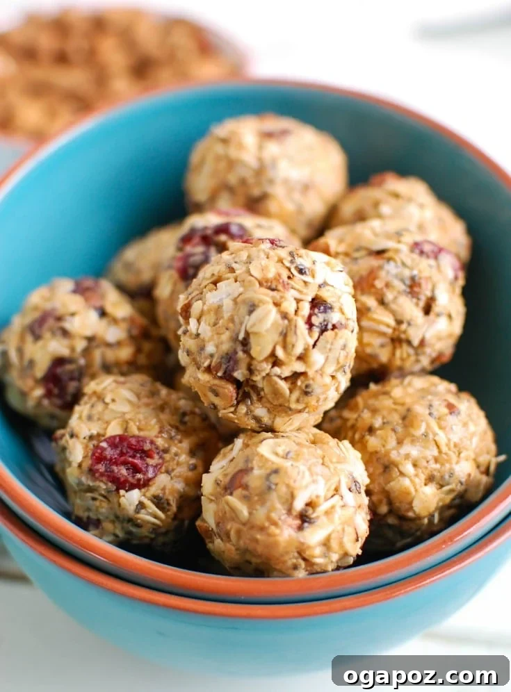 Almond Cranberry Energy Balls 2 Delicious Cranberry Almond Energy Bites on a plate, ready to be enjoyed as a healthy snack.