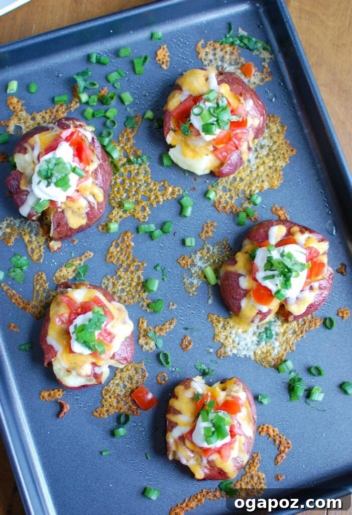 Supreme Smashed Potato Bites 4 Assortment of Loaded Smashed Potatoes with various fresh toppings, perfect for sharing.