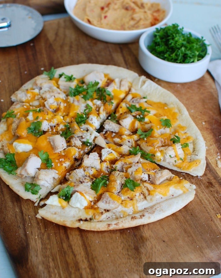 Supreme Smashed Potato Bites 6 Chicken Feta Cheddar Pita Pitza, a quick and easy dinner or lunch idea.