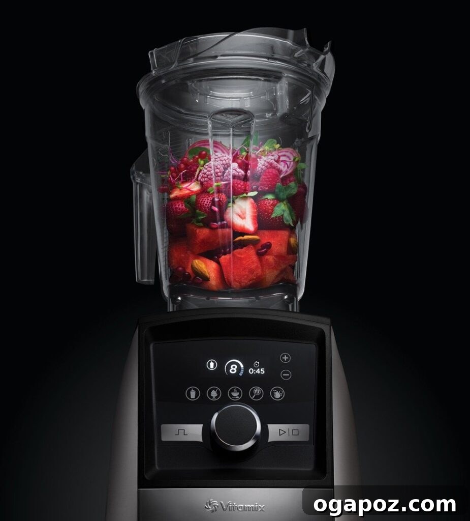 Vibrant Chia Fruit Bowl 4 The interior of the Vitamix store, showcasing various blenders and kitchen appliances.